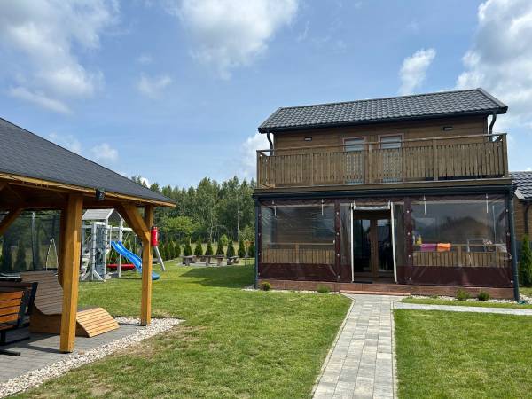 Domki WESTERN HOUSE Giżycko Fuleda Sauna Jacuzzi Kominek
