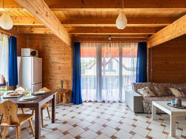 salon z aneksem- wyjście na taras