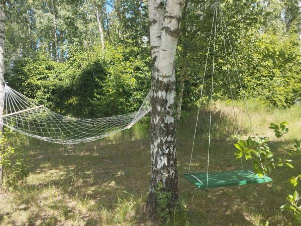 Hamaki i huśtawka w gaiku brzozowym