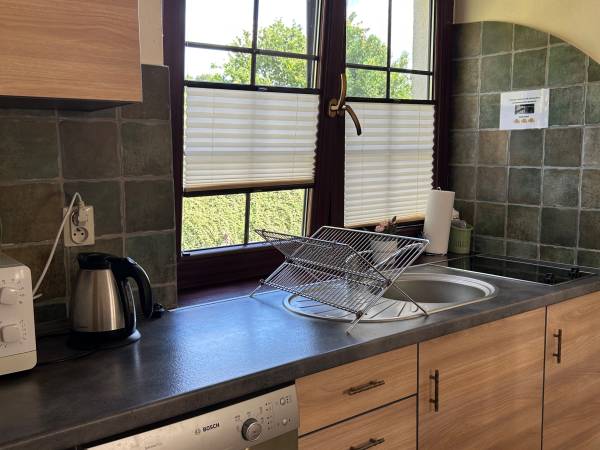 Apartament: pokój z aneksem i łazienką.