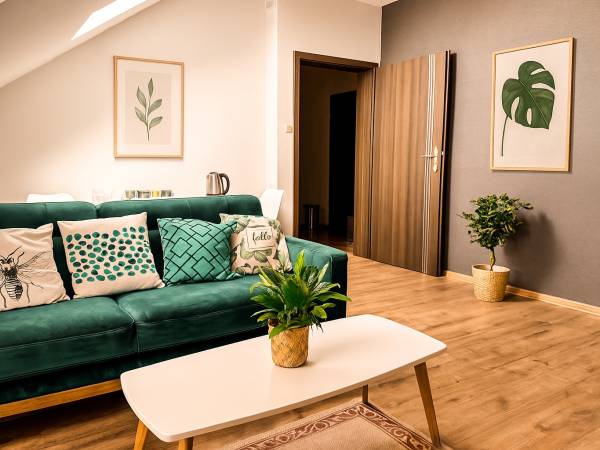 Pokój dzienny jednego z apartamentów