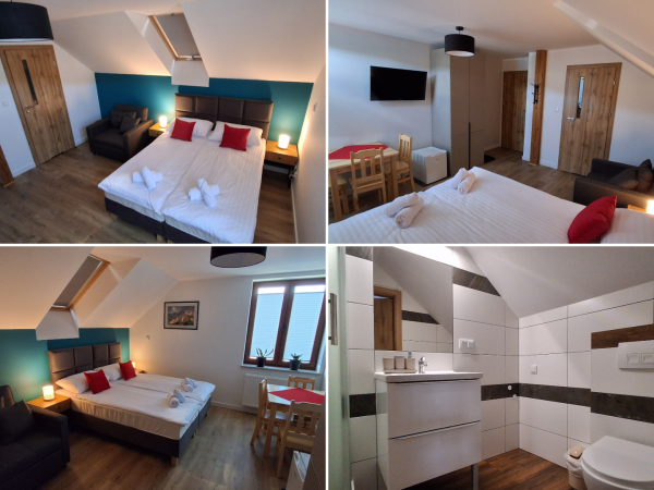 Pokój 1-3 osobowy z łazienką i widokiem na góry