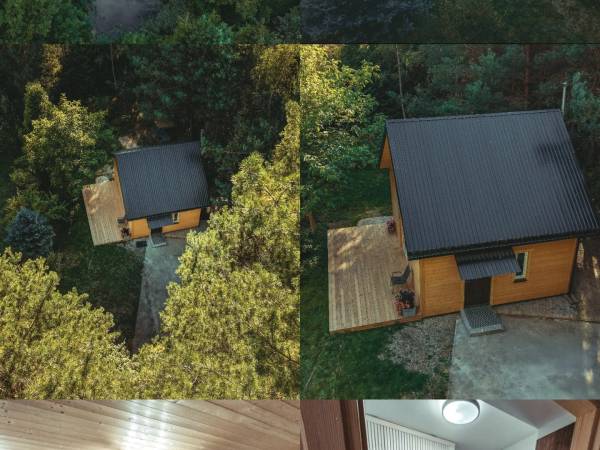 Domek z stawem w lesie SAUNA (BALIA)