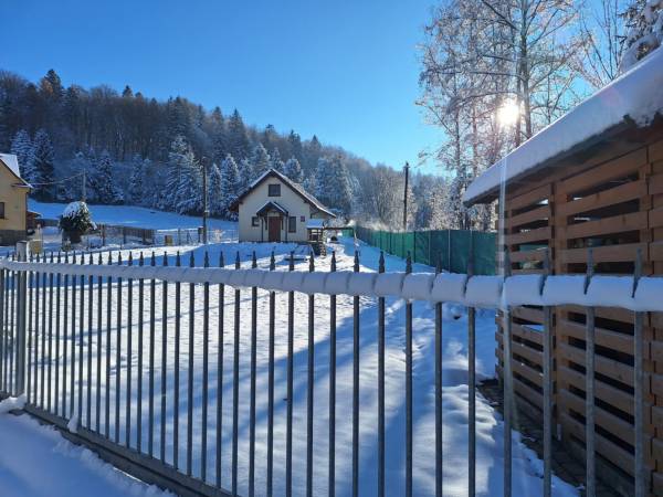 Domek w zimowej scenerii