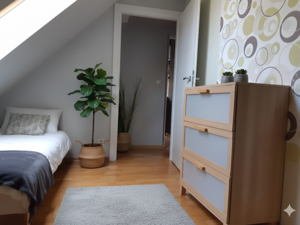 szypialnia nr2 w domku trzypokojowym 52m2