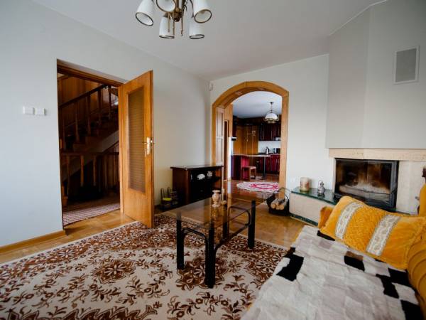 Willa PLATAN Salon z kominkiem