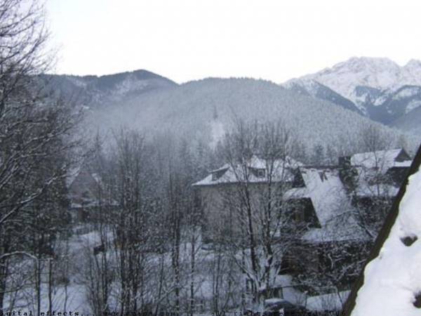 widok z poddasza , wczesna zima