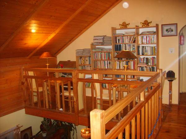 Galeria z bilioteką w salonie