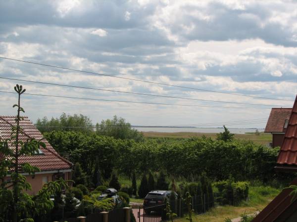Widok z balkonu na Zalew Wiślany