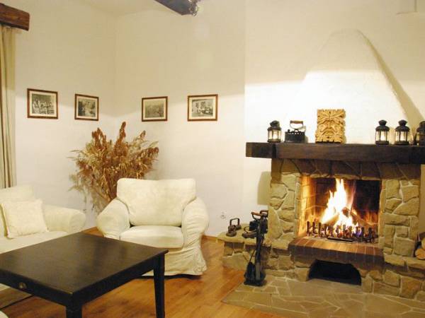 Salon z kominkiem w Werchowynie