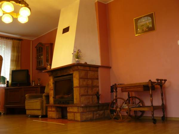 Dom Bratek Salon kominkowy