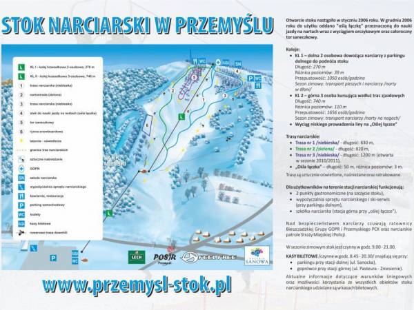 Trasy stoku narciarskiego i toru saneczkowego