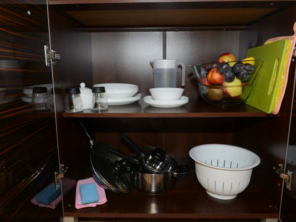 Domek wewnątrz – aneks kuchenny