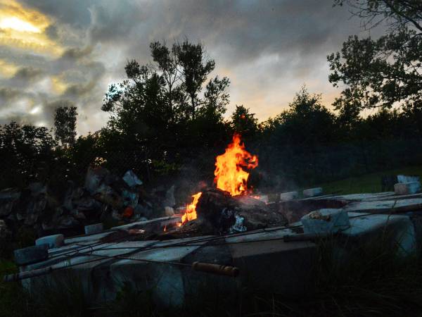 Domki na zewnątrz - ognisko