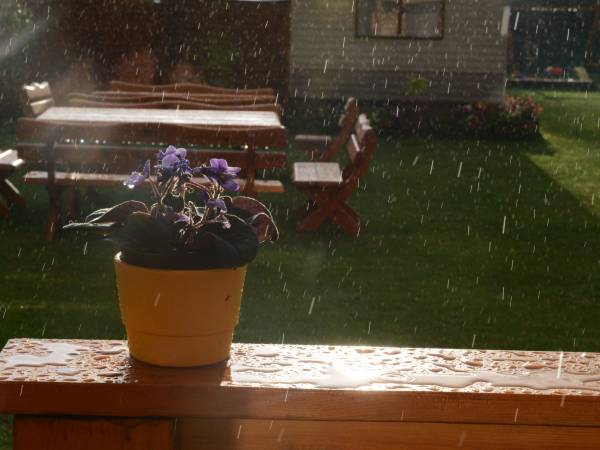 Domki na zewnątrz - taras