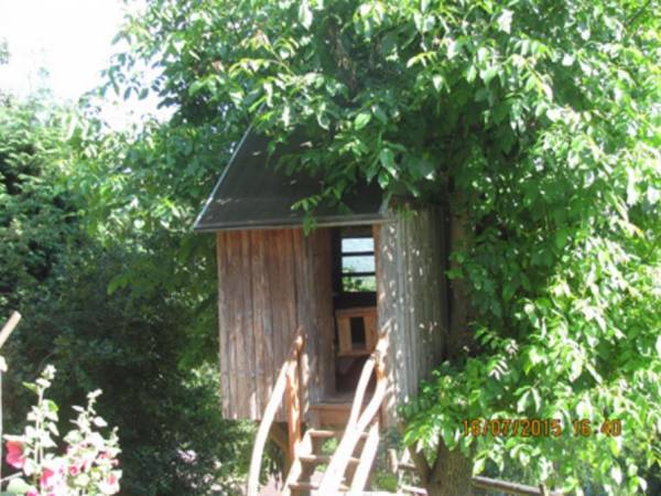 Domek na drzewie latem