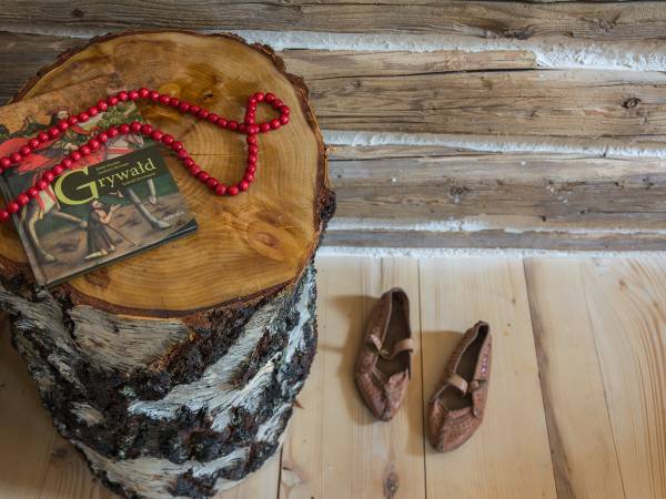 Sypialnia w drewnianym domku