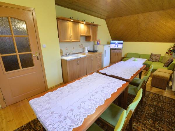 pokój dzienny z aneksem kuchennym