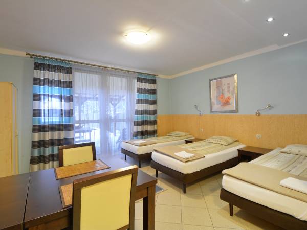 Pokój Nr 1 - 4-os. z aneksem kuchennym, łazienką i wyjściem na taras