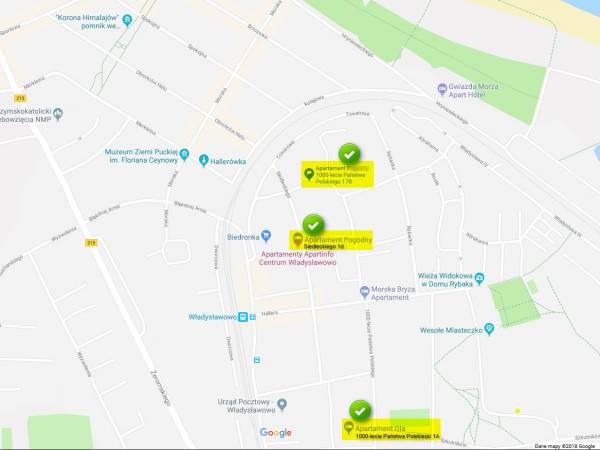 mapa Apartamenty Pogodny, Ola i nowy