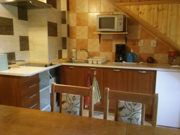 salon z aneksem kuchennym.