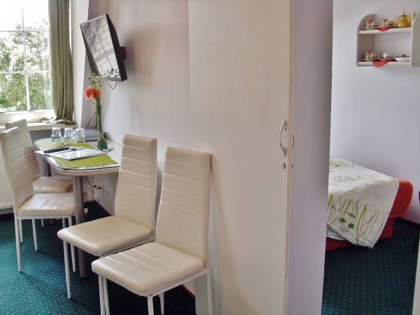 Pokój ( nr5) studio dla 2-4 osób z łózkiem małżeńskim ( lub 2 pojde. na życzenie), kanapą rozkładaną