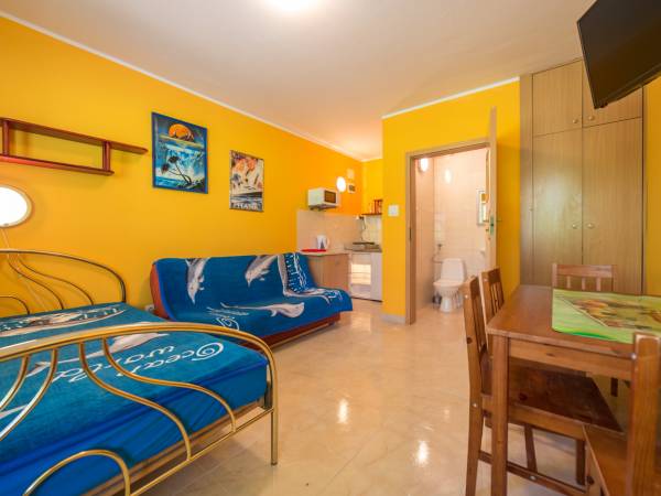 pokój z aneksem kuchennym